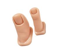 Veemoon 2pcs Silicone Fake Toe for Nail Practice with Realistic Texture Reliable Nail Art Painting and Carving Tool Beige Soft Silicone Toe