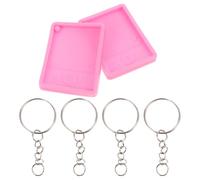 Veemoon 2pcs Silicone Keychain Molds with 30 Key Rings, Flexible Wear-Resistant Silicone Mold for DIY Pendant Crafting, Creative Music Style Design for Unique Keychains