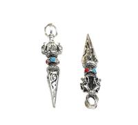 Veemoon 2pcs Silver Vajra Phurba Pendant - Elegant - Spiritual Accessories for Meditation Yoga and Mindfulness Practices