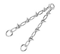 Veemoon 2pcs Silver Zinc Alloy Shoe Chain Decor for Hole Clogs and Sandals | Hanging Rings on Both Sides, Smooth Surface, Quick Style Change, Concert and Party Wear