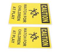 Veemoon 2pcs Slow Children Playing Safety Sign, Caution Kids at Play Road Warning Plates for Neighborhoods, Schools, Parks Outdoor Street Safety