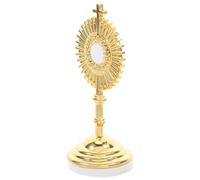 Veemoon 2pcs Small Metal Crucifix Cross Brass Jesus Cross Elegant Craftsmanship Modern Design Zinc Alloy Sturdy Desktop Crucifix Stand for Office and Car Ornament