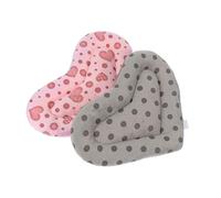 Veemoon 2pcs Small Pet Warm Nest Pad for Hamsters Guinea Pigs Hedgehogs, Soft Winter Sleeping Cushion Bed Mat Heart Print for Small Animals