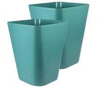 Veemoon 2Pcs Small Square Trash Can Compact Plastic Wastebin for Kitchen Bathroom Office Simple Open-top Design for Home and Workspace Space-saving Litter Bins