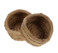 Veemoon 2pcs Small Straw Woven Chicken Nest Outdoor Hen House with Ventilated Design Comfortable Egg Laying Coop for Backyard Poultry