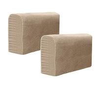 Veemoon 2Pcs Sofa Arm Covers Fabric Armrest Covers Fabric Armrest Covers Stretch Armchair Slipcover Elasticity Sleeves for Recliner Sofa (Light Brown)