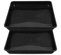 Veemoon 2pcs Square Plant Pot Drip Saucer, 41cm Rectangle Flower Pot Plate Heavy Duty Plastic Planter Tray No Holes Planter Tray for Indoor and Outdoor