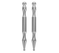 Veemoon 2pcs Stainless Steel Acupuncture Pen Face Massage Stick, Facial Massage Stick, Silver, Accurate Acupressure, Relieves, for Sports and Office Work, Office Workers and Fitness