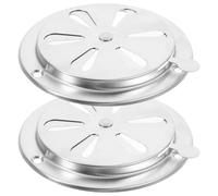 Veemoon 2pcs Stainless Steel Adjustable Air Vent Cover Round Ventilation Grilles for Oven Shed Exhaust Small Size Easy Installation