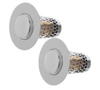 Veemoon 2pcs Stainless Steel Bathroom Sink Drain Pop Up Stopper with Hair Strainer Leakproof Floor Drain Filter for Washbasins Easy Installation for Home Hotel Office Use
