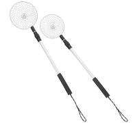 Veemoon 2pcs Stainless Steel Beach Sand Sifter Scoop Set with Telescopic Aluminum Handles, Small and Large Sand Shovel for Shell Collecting and Outdoor Beach Play