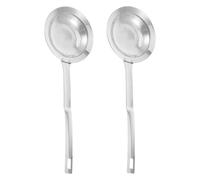 Veemoon 2pcs Stainless Steel Food Grease Skimmer Spoon with Fine Mesh Filter, Kitchen Oil and Foam Strainer for Frying and Hot Pot, Fat Separation Tool for Home Cooking