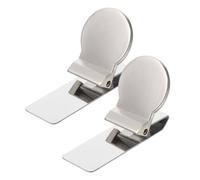 Veemoon 2pcs Stainless Steel Money Clip Bill Clip Silver Holds Credit Cards Simple Stylish Design Organising Cash Bills Cards