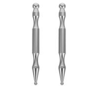 Veemoon 2pcs Stainless Steel Trigger Point Massage Pen - Dual-Head Facial Reflexology Acupressure Bar for Deep Tissue Therapy and Muscle Relaxation - Face Stick Facial Tool for Skincare