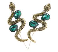 Veemoon 2pcs Stylish Snake Brooch Pin: Bling Snake Badge Pin - Vintage Rhinestone Jewelry Suit Accessory For Shirt Clothing Hats