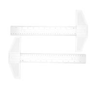 Veemoon 2pcs T-shaped Ruler 13.8 Inch Double Scale Measuring Tool for Woodworking and Drawing, Easy to Read Abs and Acrylic Material with Longer Service Life, for Crafting and DIY Projects