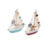 Veemoon 2pcs Tabletop Sailboat Figure Coastal Boat Decor Sailboat Decor Sailing Ship Model Ocean Themed Ornaments