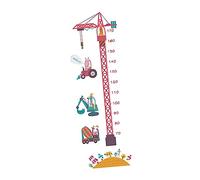 Veemoon 2pcs Tower Crane Cartoon Wall Stickers Height Chart for Kids Bedroom and Bathroom, PVC Material, Easy to Remove and Arranged Freely, Fun Wall Decoration for Children's Room