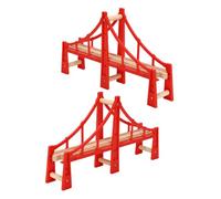 Veemoon 2pcs Train Tracks Toy Train Bridges for Boys and Girls Track Bridges Toys for Toddlers Boys and Girls Bright Colors Easy to Connect