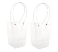 Veemoon 2Pcs Transparent Tote Bags for Flower Bouquet Wrapping Packaging for Fresh and Dried Plants Durable Design for Sincere Emotional Expression