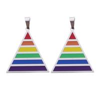Veemoon 2pcs Triangle Pendant Necklace for Men Stylish Male Neck Jewelry Durable Design for Pride Fashion for Various Occasions