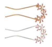 Veemoon 2Pcs U Shaped Headpiece with Pearl Rhinestone for Bridal Hair Accessories Stylish Headdress for Weddings Parties and Special Occasions Elegant Hairpin Gold Silver