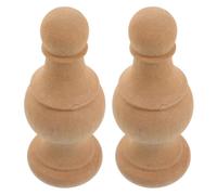 Veemoon 2pcs Unfinished Wooden Finials, Wood Post Caps with Classical Roman Elegance, Ball Top Shape, Secure Installation and Crack Resistant, for Gazebos, Porch Posts, Columns and Bridge