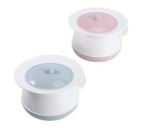 Veemoon 2pcs Urinal Bucket Non-Slip Handle Spittoon with Lid Portable Chamber Pot for Easy to Clean Stable Design in Red and Blue