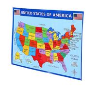 Veemoon 2pcs Usa Map Posters Educational Wall Maps for Classroom and Home Vibrant America Geography Charts for Social Studies and Homeschooling