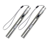 Veemoon 2Pcs USB Rechargeable Penlight Set with LED White and Yellow Light, Stainless Steel Inspection Pen Lights for Hospital Nurses and, Portable Diagnostic Pocket Torch with Lanyard