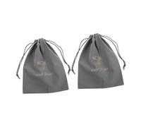 Veemoon 2pcs Velvet Drawstring Jewelry Storage Bag Light Gray Organizer for Hair Styling Tools Small Accessories Travel Gym Home Use