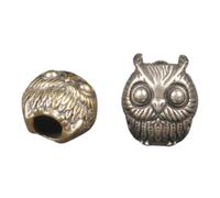 Veemoon 2pcs Vintage Brass Owl Pendant Beads for DIY Necklace Craft Jewelry Making Mini Spacer Charms for Bracelets Keychains and Home Decor Accents with Artistic Owl Design