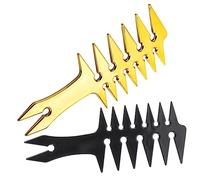 Veemoon 2pcs Vintage Double Sided Hairdressing Comb with Wide Tooth Design Gold Black Multi Function Styling Tools for Mens Daily Use Fluffing and Hair Parting Combs for Travel Office