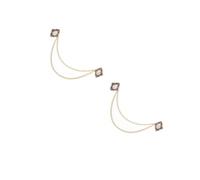 Veemoon 2pcs Vintage Men Suit Brooch with Hanging Chain Stylish Lapel Pin with Imitation Pearl for Cardigans Coats and Suits Lightweight and Versatile Accessory Occasion