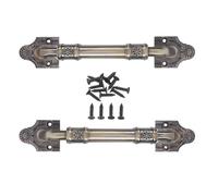 Veemoon 2pcs Vintage Metal Sliding Barn Door Handles, European Style Heavy-Duty Gate Pulls with Retro Pattern, Suitable for Wooden Cabinet and Wardrobe Doors