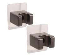 Veemoon 2pcs Wall Mount Handheld Showerhead Holder, Self-Adhesive, Grey | Stainless Steel Shower Spray Wand Rack, Fits Various Bidet Hand Showers, Waterproof & Heavy Duty, for Home Bathroom Toilet
