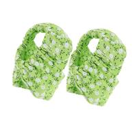 Veemoon 2pcs Washable Reusable Guinea Pig Diapers for Small Animals - Absorbent Green Floral Pattern Pet Nappies for Squirrel, Rabbit, Hamster - Adjustable Soft Fabric for Outdoor Use