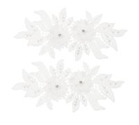 Veemoon 2pcs Wear-Resistant Flower Patches for DIY Decoration Compact Decorative Coat and Clothes Accessories for Repairing Bags Hats Shoes and Pillows