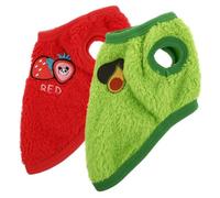 Veemoon 2pcs Wear-Resistant Washable Rabbit Vests for Small Pets, Portable Bunny Clothes in Avocado and Strawberry XS, Suitable for Dwarf and Lop Rabbits