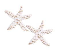 Veemoon 2pcs White Sea Star Iron Knobs for Dresser and Furniture, Retro Mediterranean Style Drawer Pulls, Practical and Easy to Install for Home Decoration with Ocean Theme Design