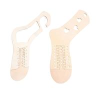 Veemoon 2Pcs Wooden DIY Sock Blockers Hand Knitting Sock Molds Woven Stocking Display Models Retractable Design Hollow Heart Leaf Patterns for Knitting Craft and Home Decoration