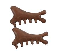 Veemoon 2pcs Wooden Scalp Massager Comb Wide Tooth Natural Hair Massage Tool for Deep Scalp Care Hand Polished Acupoint Trigger Suitable for All Hair Types