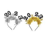 Veemoon 2pcs Year Headbands Stars and Glitter Hair Accessories for Festival Parties Lightweight Design Celebration Headgear for Adults and Boys and Girls