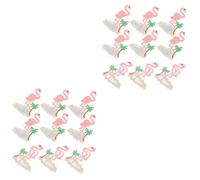 Veemoon 2sets Flamingo Embroidered Applique Patches for Jackets Backpacks Sewing DIY Craft Supplies Easy Sew Floral Pattern Decoration for Clothes and Accessories 10pcs*2