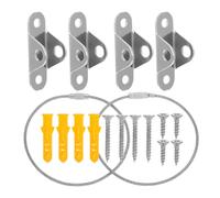 Veemoon 2sets Heavy Duty Stainless Steel Wall Anchors Childproof Furniture Stabilizers Safety Straps for Tip Prevention Earthquake Resistant Easy Mounting for Bookshelves Cabinets