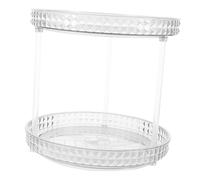 Veemoon 2tier Rotary Cosmetic Tray Desktop Storage Organizer Diamond Pattern Makeup Holder for Vanity Table