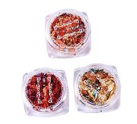 Veemoon 3 Box Gold Leaf Foil Flakes Metallic Gilding Flakes for Nail Art Manicure DIY Crafts Jewelry Decoration