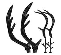 Veemoon 3 Pairs DIY Deer Horn Headbands Lightweight Plastic Antler Decor for Halloween Cosplay and Themed Parties Realistic Accessories Small Medium and Large