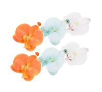 Veemoon 3 Pairs Floral Butterfly Orchid Earrings Lightweight Hawaiian Drop Earrings for Women Summer Beach Vacation Party Jewelry Green Orange White