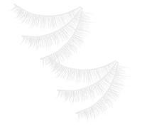 Veemoon 3 Pairs White Fake Eyelashes Soft and Comfortable Chemical Fiber Natural Design Short Style False Eyelashes for Daily Makeup and Holiday Parties